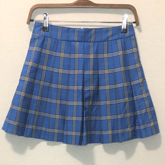 SUNDAY BEST Blue Plaid Pleated Skirt - Picture 2 of 5